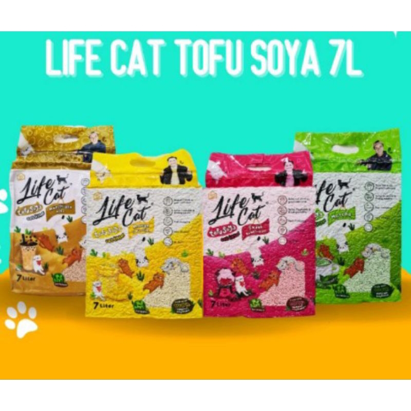 Life cat Tofu soya pasir kucing gumpal wangi 7 liter