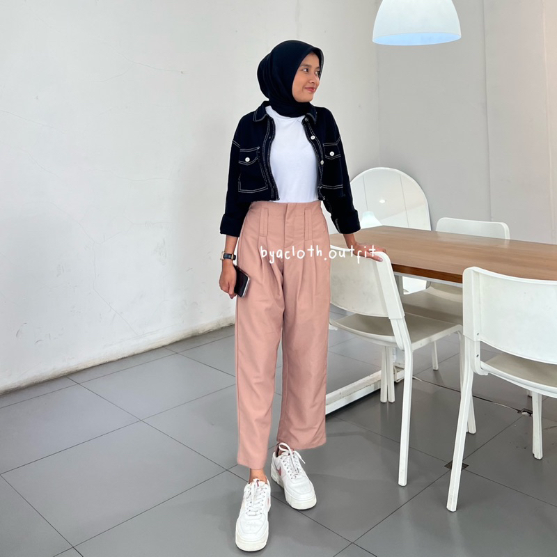 Pana Pants - Ankle Pants - Loose Pants for Petite Girls - Celana 7/8 Bahan Jatuh - Celana Kerja Wanita