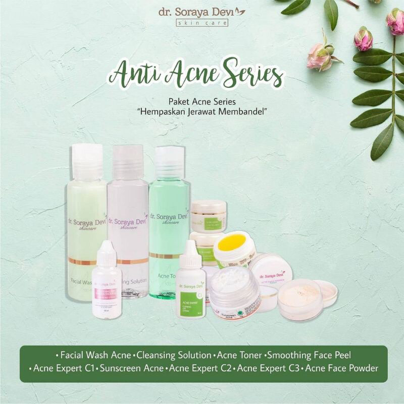 Acne series dr soraya devi skincare violetta/ Paket Acne obat jerawat dan bekas jerawat BPOM Halal /