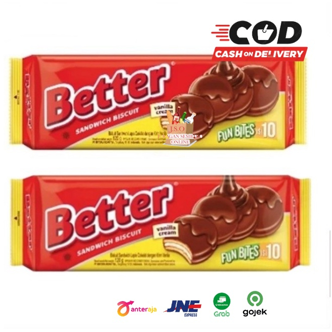 (JSO) Biskuit Better Sandwich Biscuit Biskuit Mayora 120gr Snack Cream Coklat Cemilan Anak Enak Murah Meriah