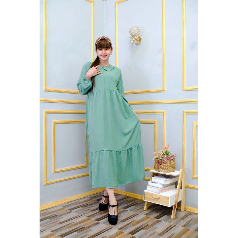 DRESS ILYA GAMIS CRINKEL AIRFLOW KEMEJA BABYDOLL