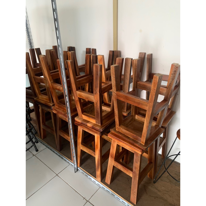 Kursi Kayu Kotak 50 cm / Kursi Cafe / Kursi Bar / Kursi Angkringan