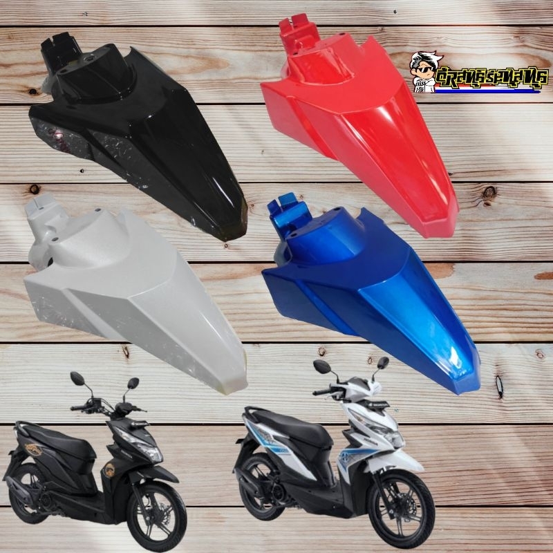spakbor depan beat esp new eco beat street k81 2016 2019 hitam putih merah biru hitam doff silver