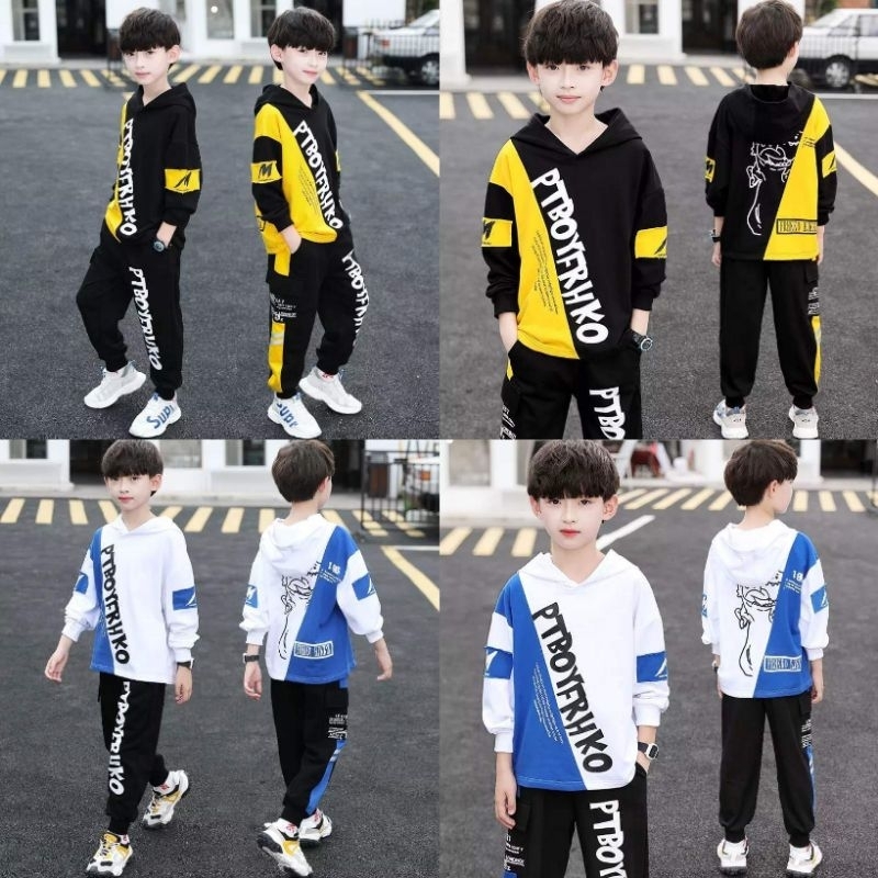 setelan hoodie anak laki laki import premium 6 tahun - 12 tahun setelan anak laki laki hoodie celana