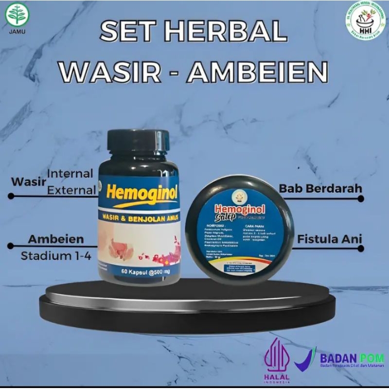 Hemoginol Dan Hemoginol Salep Herbal Wasir-Fistula Ani -Ambeien