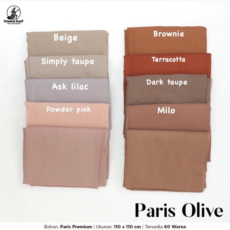 HIJAB SEGIEMPAT PARIS OLIVE LC UMAMA SCARF METAL LOGO