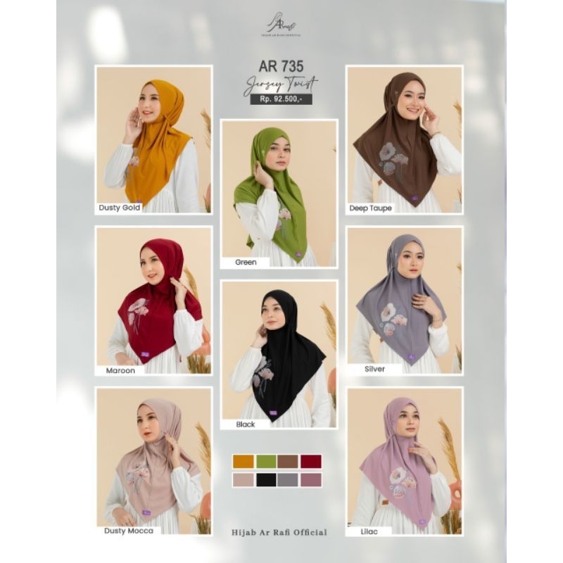 AR 735 hijab ARRAFI agen arrafi hijab non pet terbaru