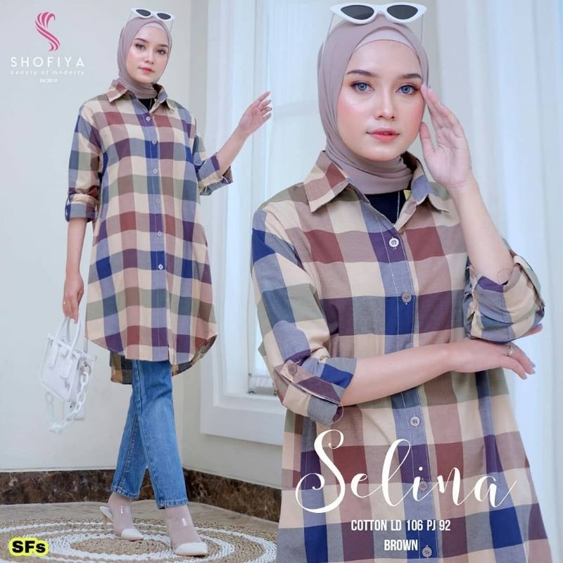 Tunik kotak katun terbaru/siap COD/Tunik Adem Tunik Terbaru/tunik katun