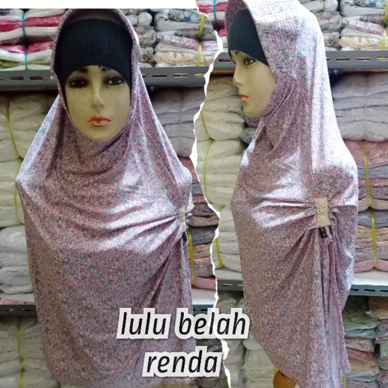 LULU HIJAB AZURA MOTIF BELAH RENDA JERSEY DAN BATIK