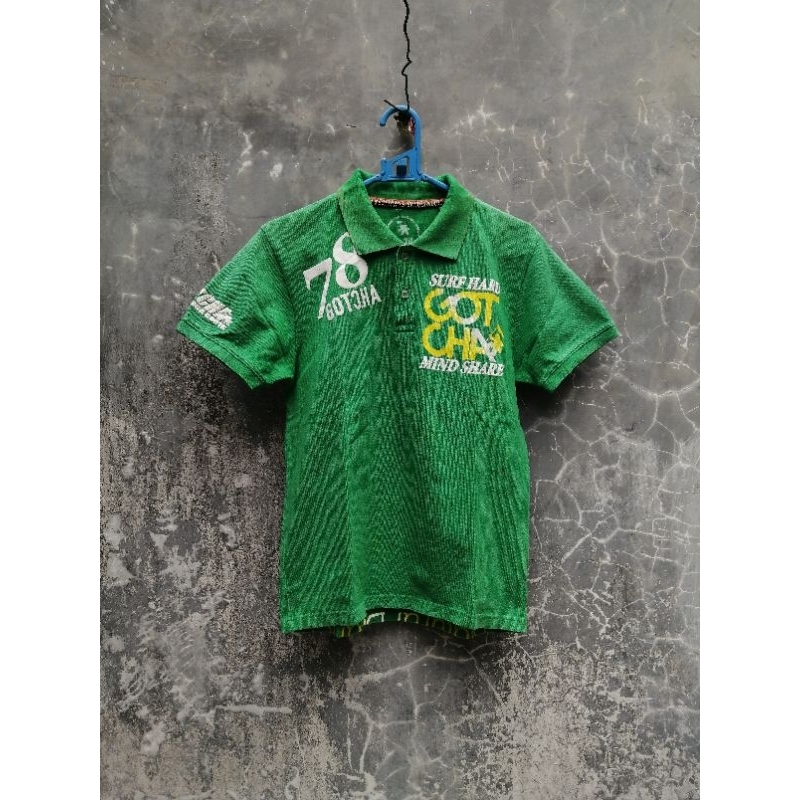 Kaos Kerah Polo Shirt Gotcha International Hijau