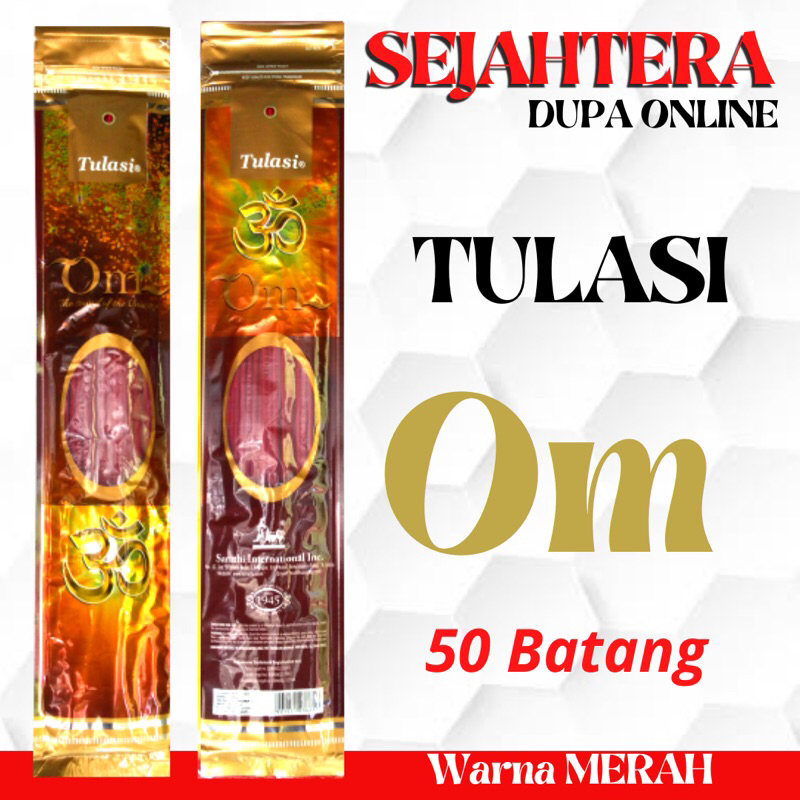 Dupa Hio India Tulasi “OM” isi 50btg MERAH Pouch