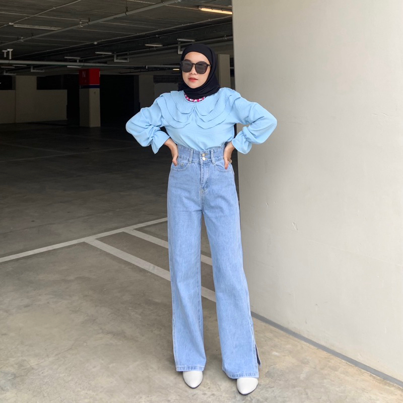 [LUXE.DLABEL] - Jeans 109 | Celana panjang Highwaist wanita Jeans import premium Jeans wanita polos ripped jeans High waist jeans wanita bkk Skinny Jeans High waist Baggy jeans Wideleg Jeans Kulot jeans Boyfriend jeans Wanita Kargo Jeans bangkok