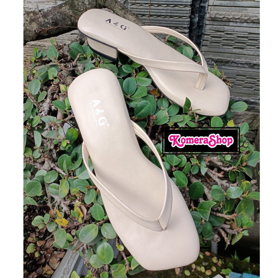 SANDAL HEELS WANITA JEPIT A&amp;G PREMIUM MODEL JEPIT KEKINIAN SANDAL KOREA