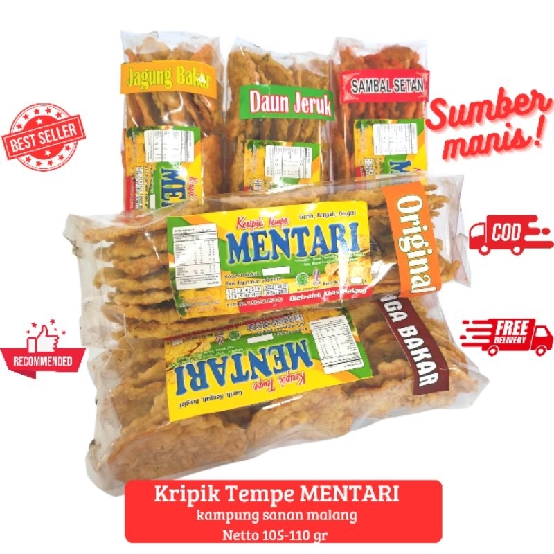 Jual Keripik Tempe Sanan Malang Cap Mentari Oleh Oleh Malang Shopee