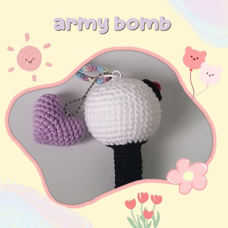 key chain army bomb crochet/gantungan kunci army bomb rajut,army bomb,rajutan,gantungan rajut,gantun