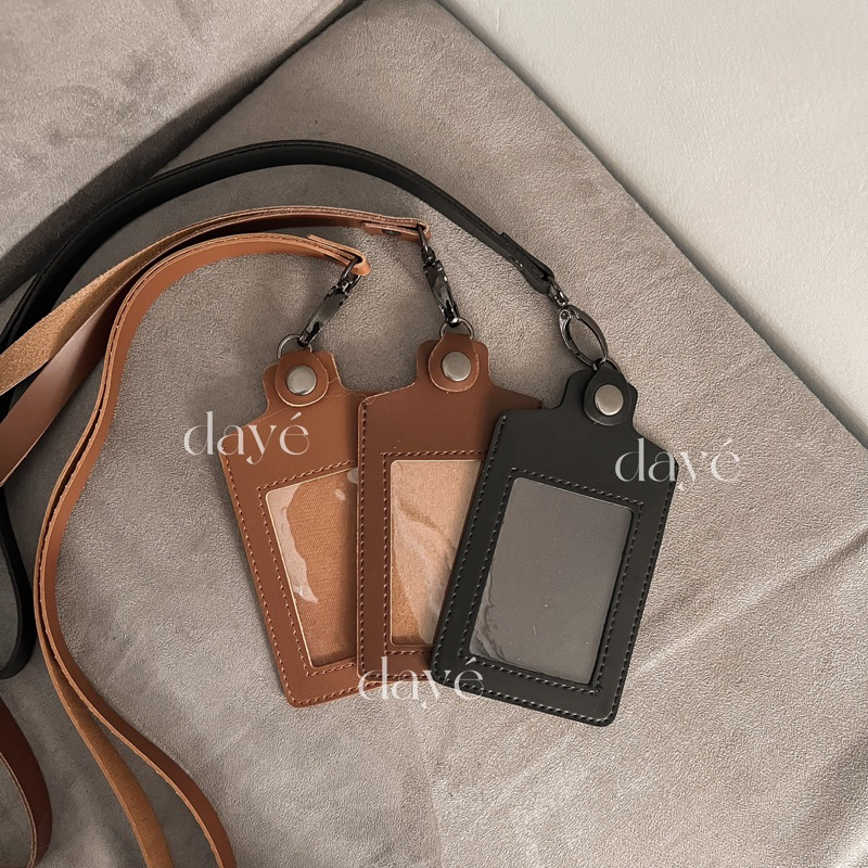 DAYE - Lanyard | ID Card Holder | PC Holder | Gantungan Kulit | Leather Lanyard