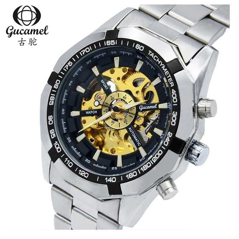 Forsining Gucamel Jam Tangan Pria Mechanical Luxury - G043 Silver Gold