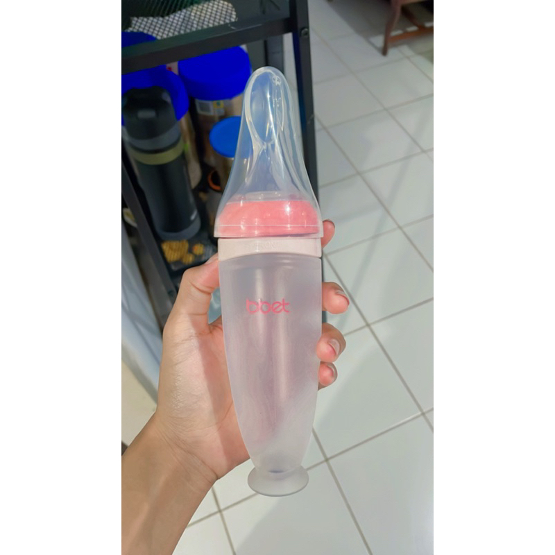 BBET bottle feeding spoon head botol sendok makan anak mpasi warna pink
