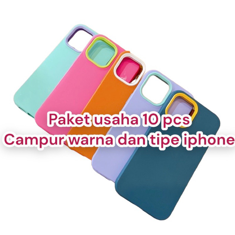 PAKET 10 PCS CASE IPHONE MIX WARNA DAN TIPE HP