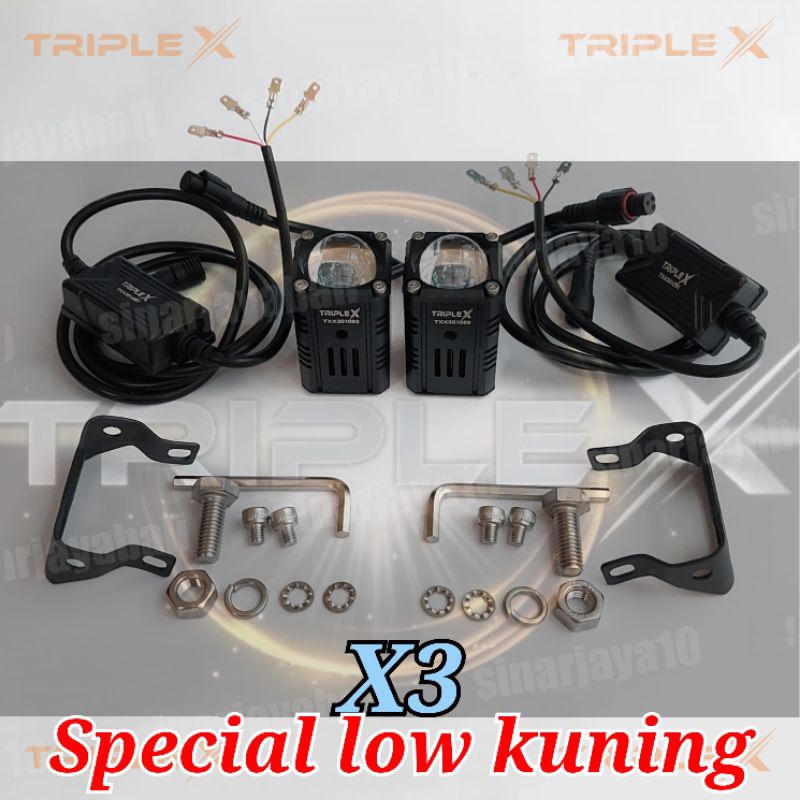 lampu triple x  x1 x3 lampu led tembak kabut laser tambahan foglamp mini driving light super bright 