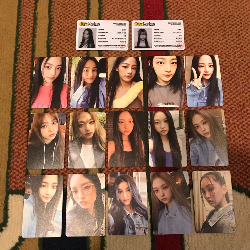 newjeans bluebook first ep new jeans photocard minji haerin ver pc group hanni danielle hyein id car