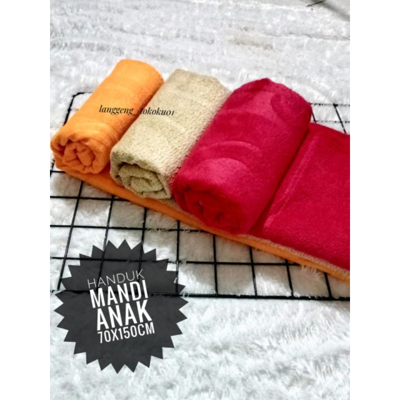 handuk mandi anak 70x150cm/handuk mandi polos embos