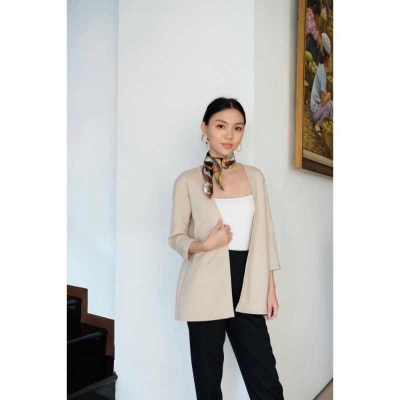 Blazer Wanita Basic Scuba Premium casual