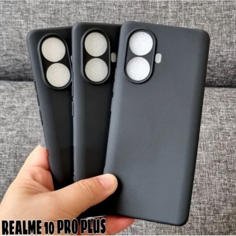 Case Realme 10 Pro 5G / 10 Pro Plus Pro+ / Realme 10 4G Silicone Casing Soft Silikon Softcase Macaron Black Hitam