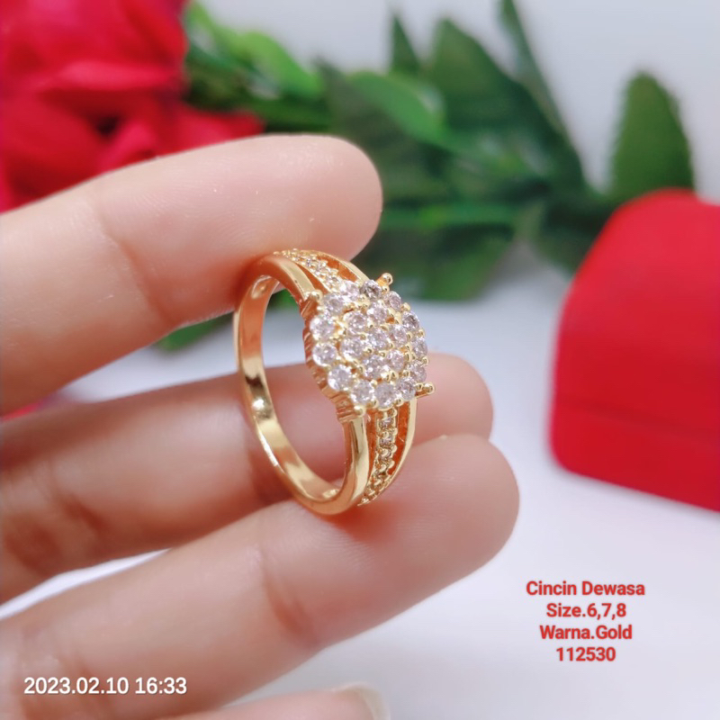 Cincin Perhiasan Aksesoris Lapis Emas Terlaris Termurah