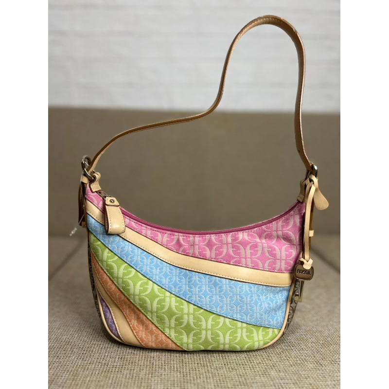 tas fossil pelangi lengkap KEY [preloved] bekas pakai