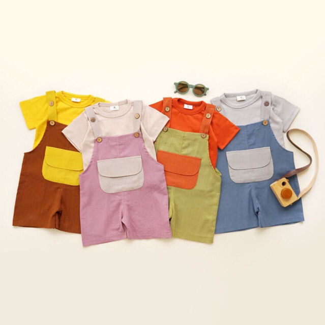 GAMI OVERALL SET | Baju Kodok Anak Unisex plus Inner TShirt