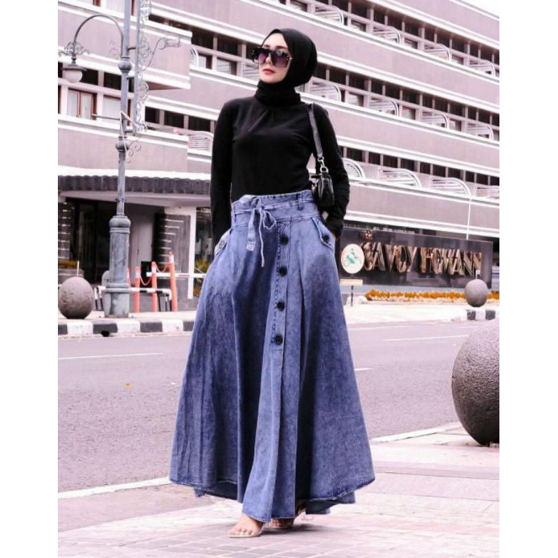 ROK JEANS PAYUNG JUMBO ORIGINAL // ROK JEANS WANITA