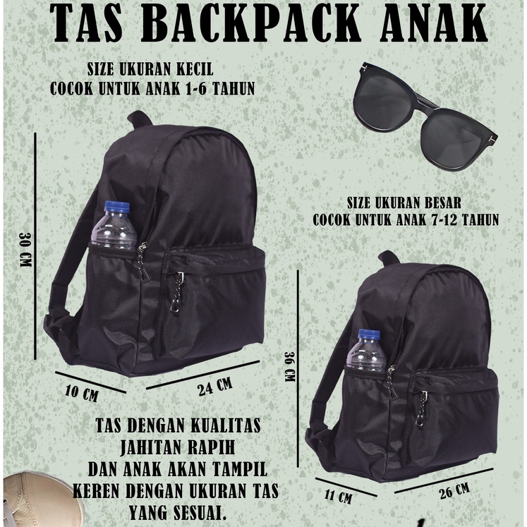 Tas Ransel Anak Sekolah Tas Backpack TK SD SMP model simpel dan polos