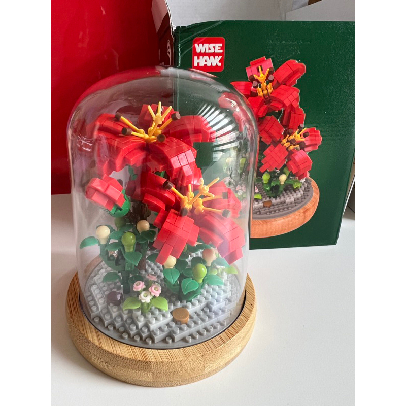 Nano Blok Bunga / Eternal Flower Bricks / Lego Bunga / Hadiah Bunga dalam kaca / Hampers Lego Bunga