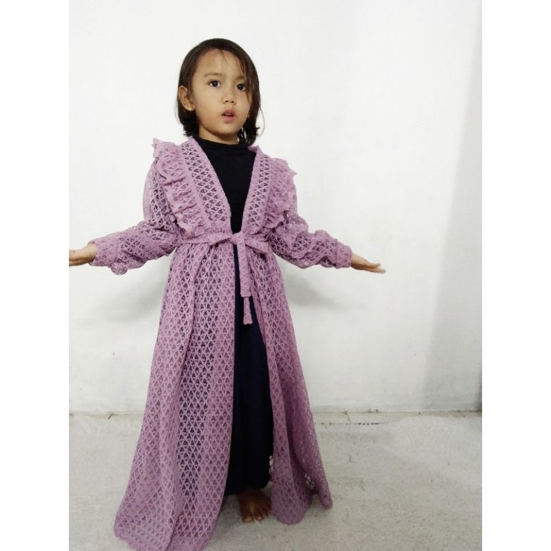 Izza Outer brokat tile anak midi