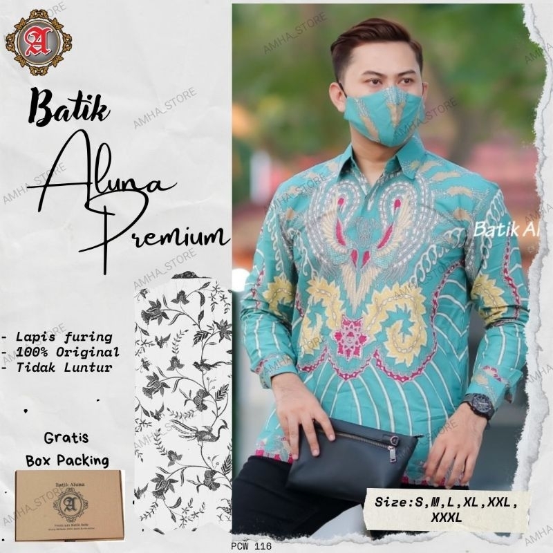 Batik Pria Lengan Panjang Baju Batik Aluna PCW 116