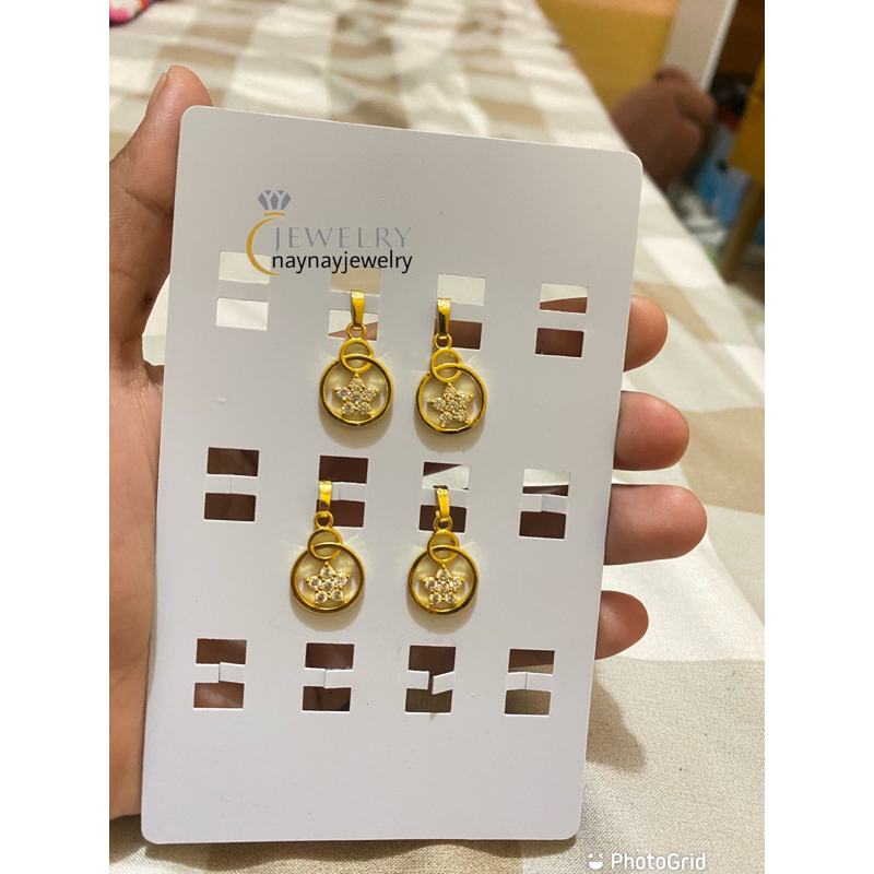 Liontin bulat bintang warna 24k