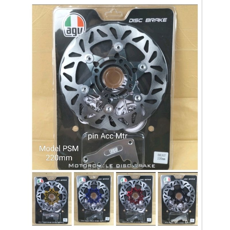 Piringan Disc Cakram Depan Variasi Model PSM Uk-220mm+breket Honda Matic All Beat All Vario All Scoopy All Genio SPACY