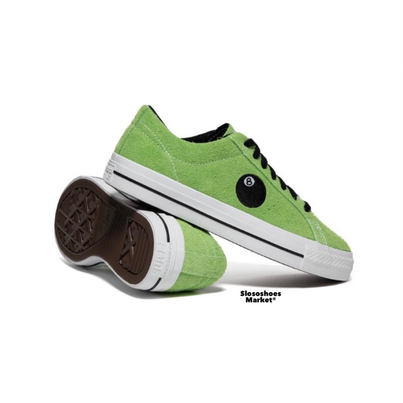Stussy X Converse One Star Pro 8-Ball Green Flash/White-Black (A03712C) - 100% Original / RESMI