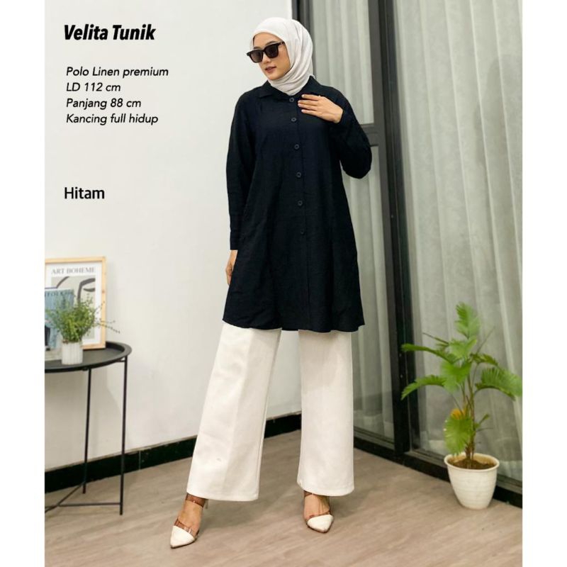 Tunik Terbaru Polo Linen - Velita Tunik //JF625