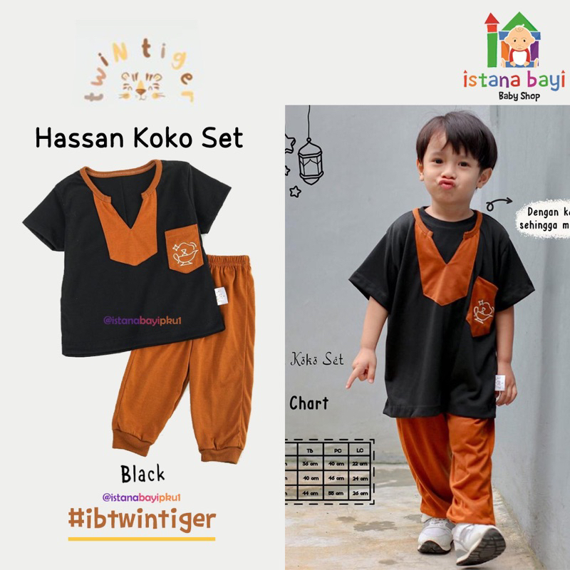 Twin Tiger Hasan Koko Set - Setelan Baju Muslim Anak/Setelan Muslim