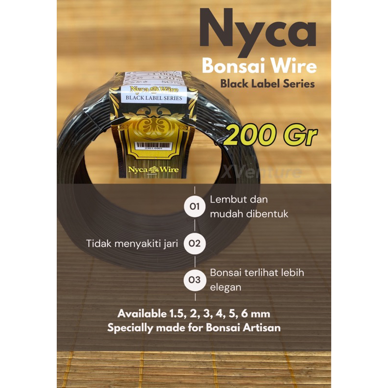 NYCA Kawat Bonsai Hitam Profesional Premium soft 200gram