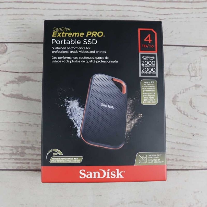 4TB SanDisk Extreme PRO Portable SSD V2 USB Type C 3.2 - SDSSDE81 Black