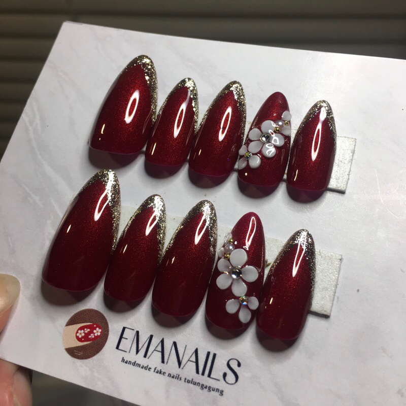 KUKU PALSU WEDDING/KUKU PALSU HANDMADE/FAKENAILS HANDMADE/MATTE