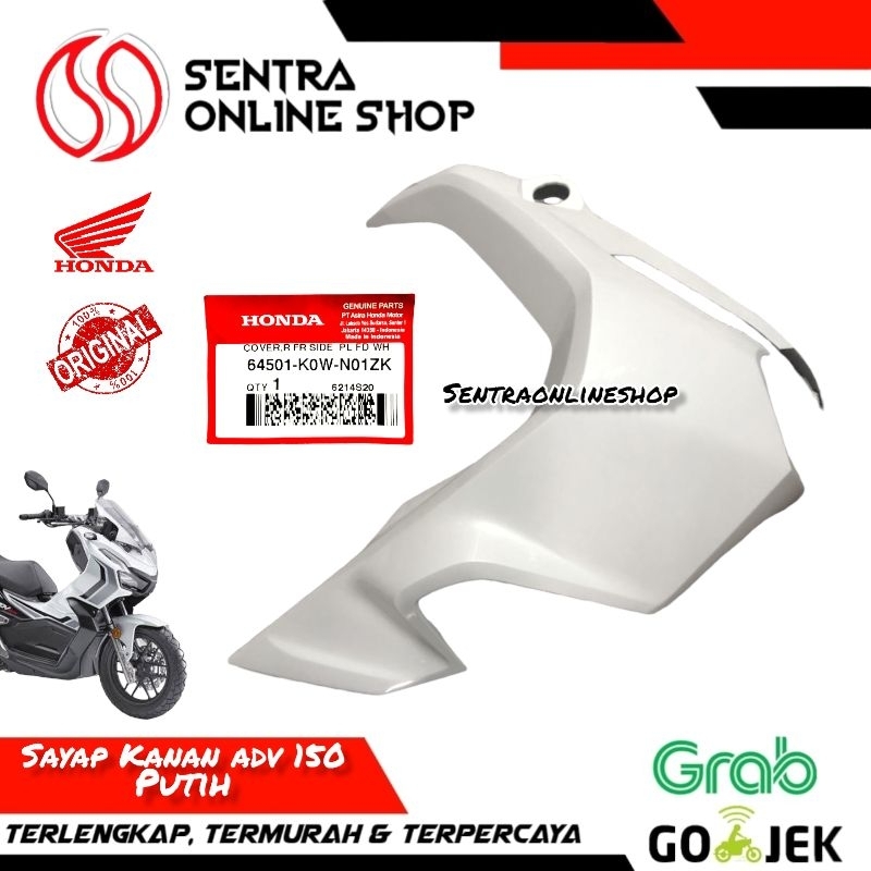 Cover r fr side legshield sayap luar kanan adv 150 putih metalik original hgp 64501k0wn01zk