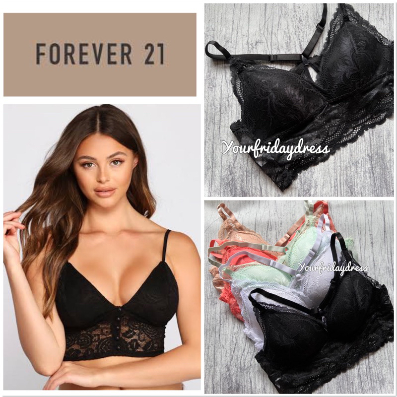 Lace Bralette fore*ver*21 for women wireless unpadded original sisa export ekspor bh bra bobo tidur 