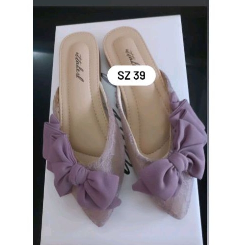 Ittaherl Itta lace slipper pointy lilac sz 39 READY STOCK