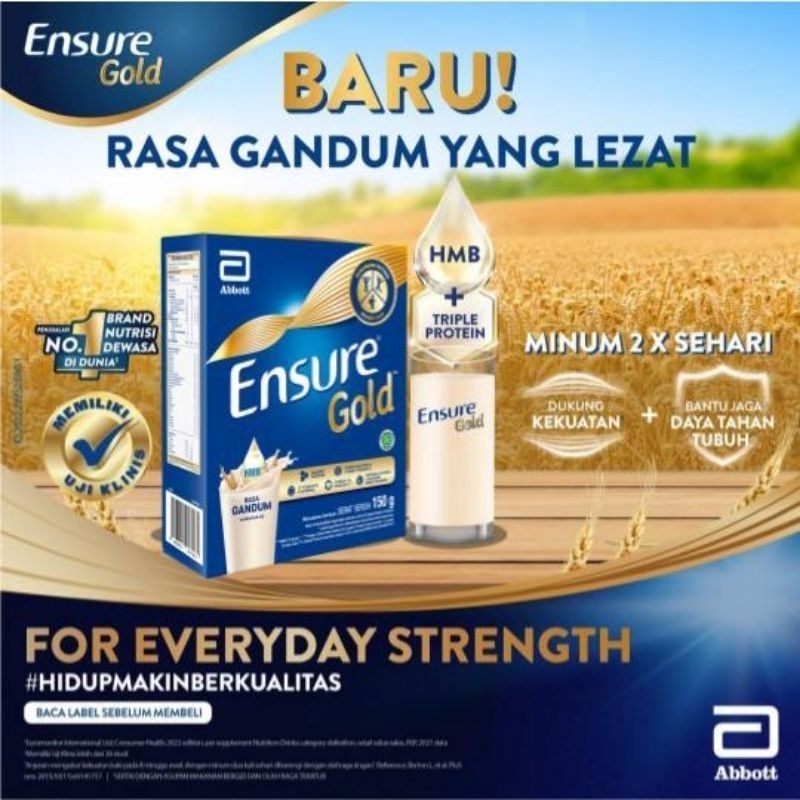 

Ensure Gold Gandum 150gr susu nutrisi dewasa rendah lemak