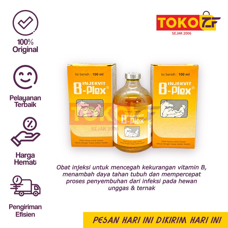[B KOMPLEKS 100 ML] Vitamin BKompleks Unggas & Ternak B-Plex by Medion | Obat Injeksi Vitamin B Ayam