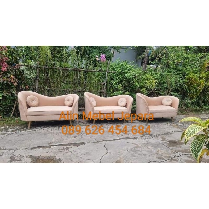 KURSI PELAMINAN, SOFA PELAMINAN KIPAS KERANG 1SET